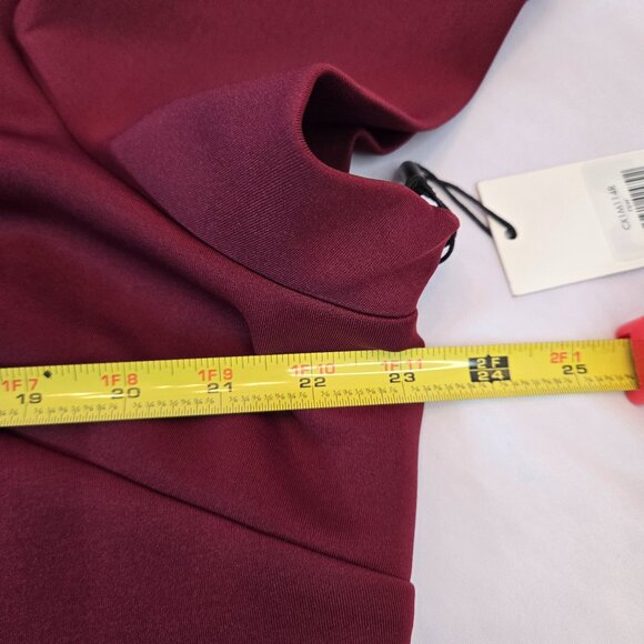 CALVIN KLEIN Women's Cold Shoulder Knee Length Pencil Dress Sz: 20W Red/Maroon - Picture 7 of 14